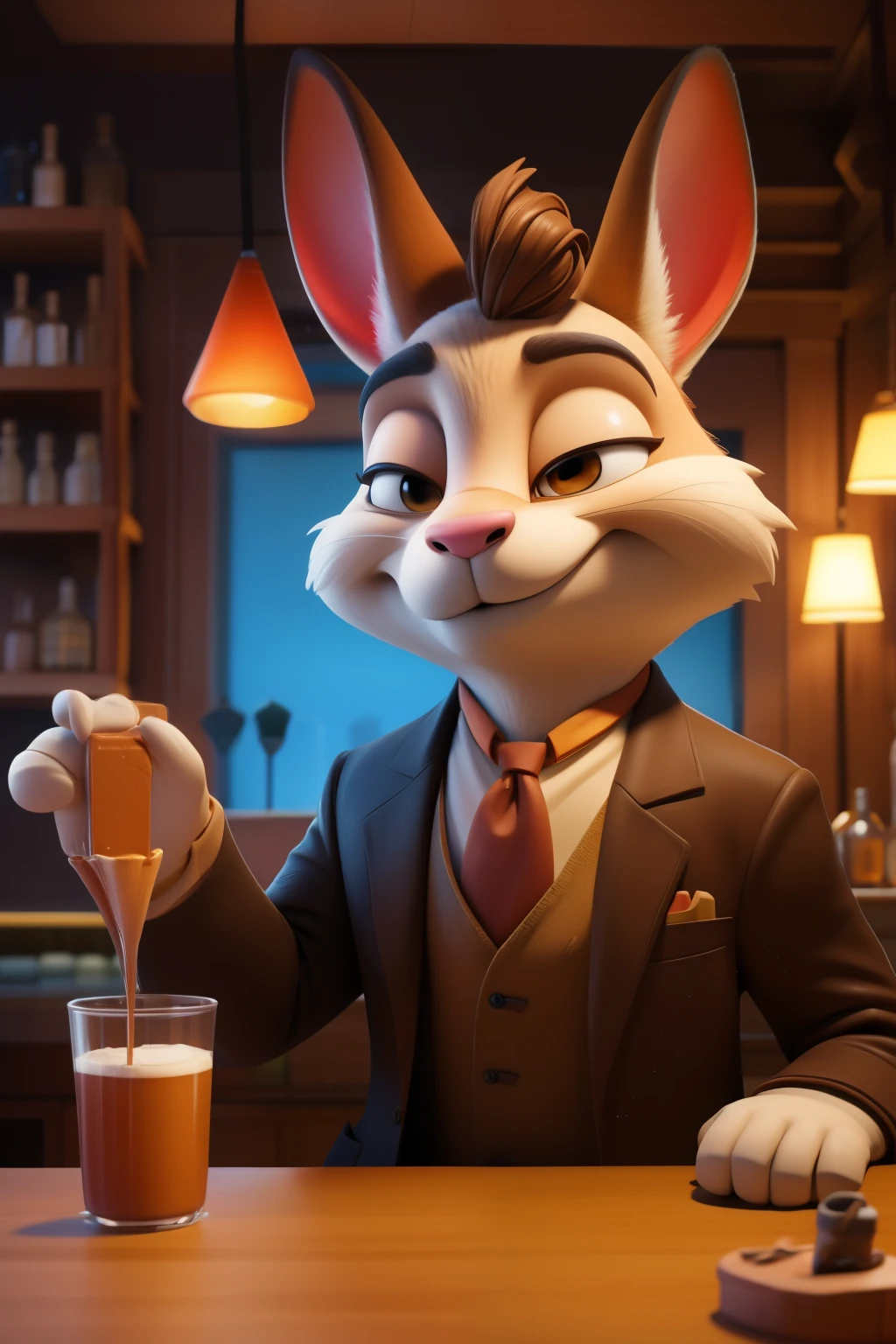 Clay material，Zootopia，no character，bar，movie godfather solo，8k