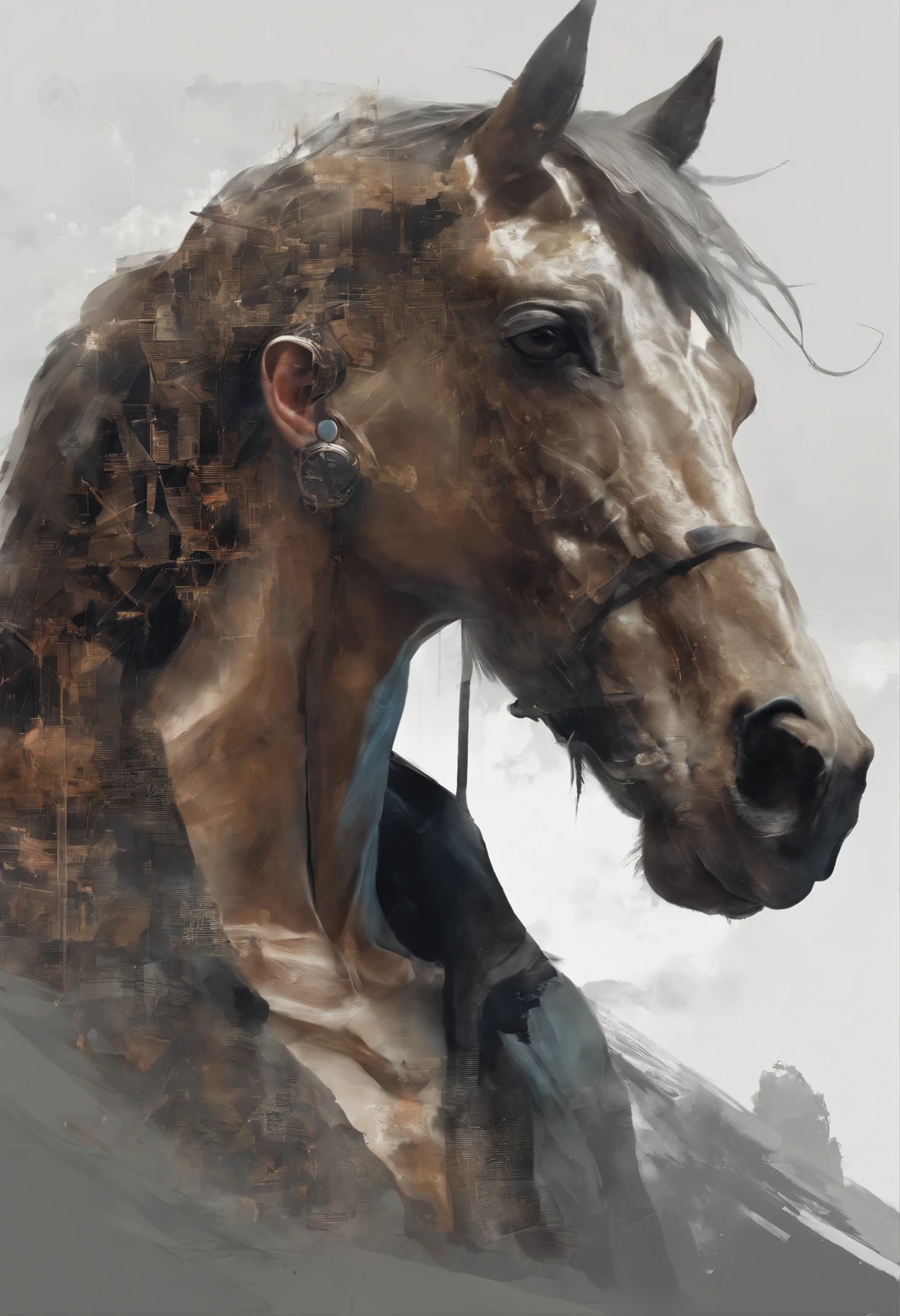 tomek human photo,Half Horse Half Human,his head is time,8k.16,H