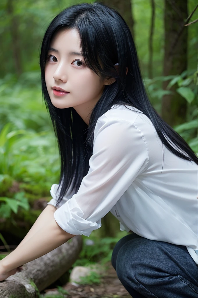 black hair short、exposed in the wild、High resolution、high resolution