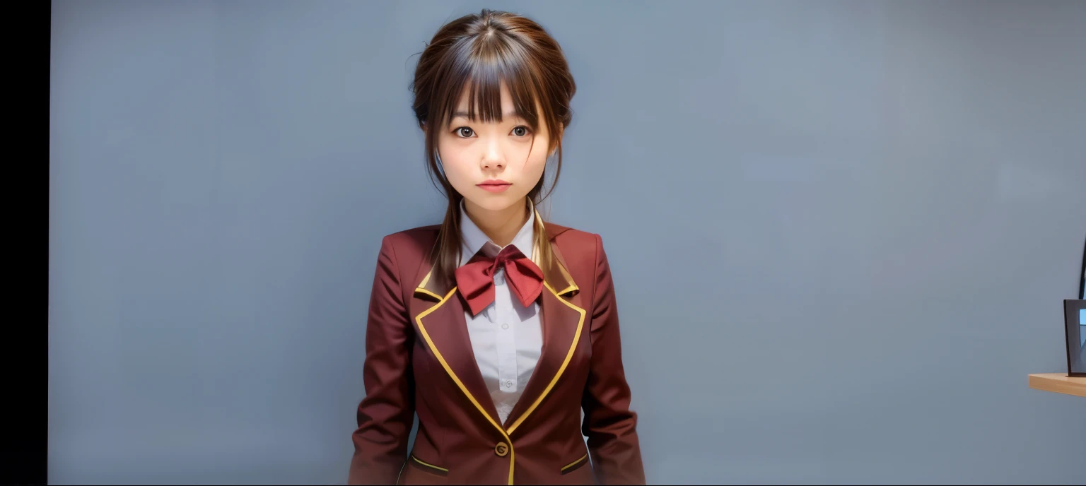 Japanese woman, brown hair, School uniform