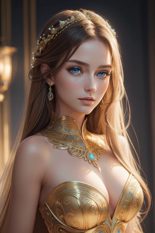 (best quality:1.2,ultra-detailed,photorealistic:1.37),beautiful woman,blue eyes,(elegant,long-flowing,flowy:1.1) hair,sexy, golden ratio, intricate details, natural beauty, vibrant colors, soft lighting