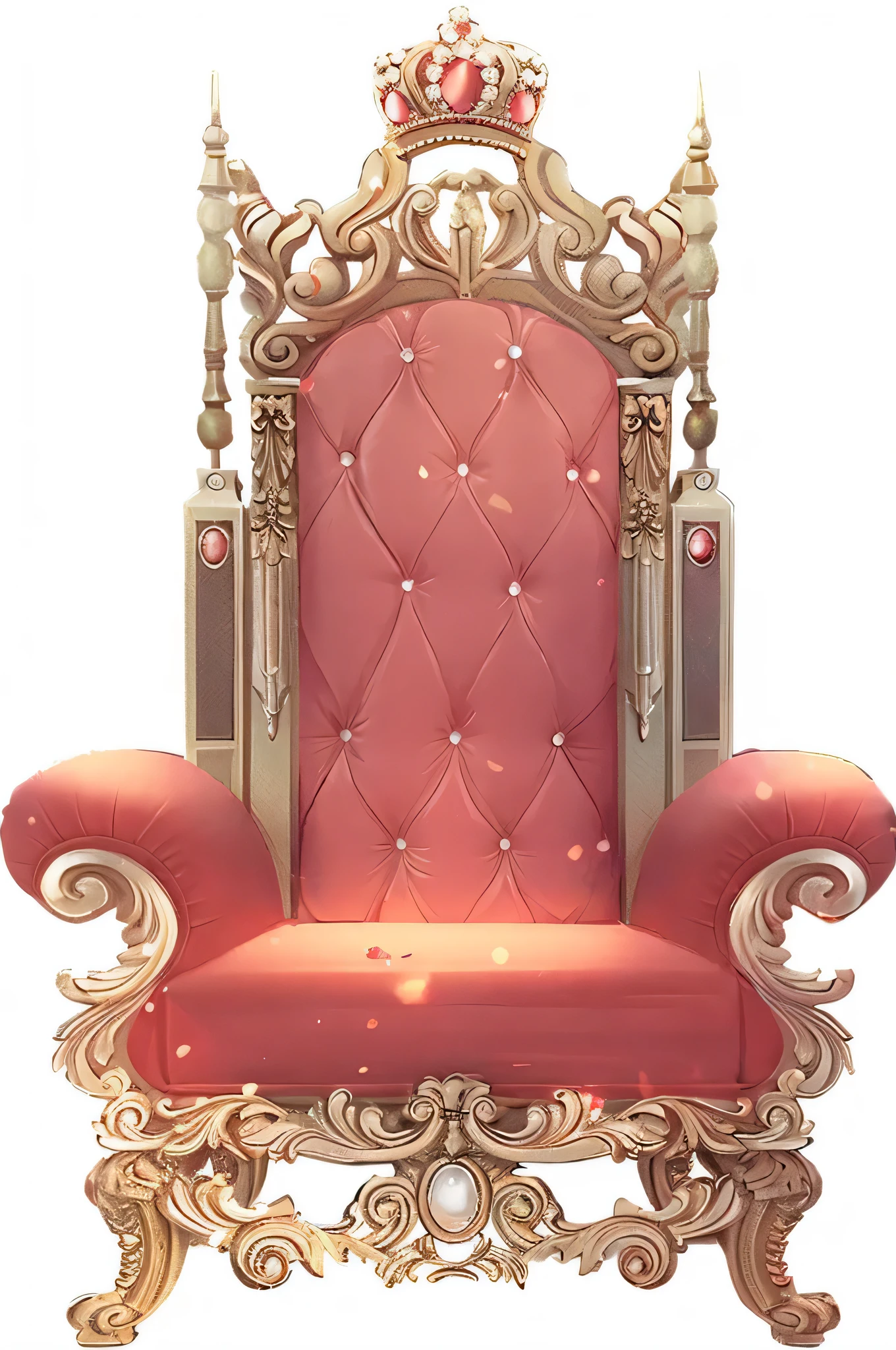 There is a red chair,With golden decorations and golden crown, lying a throne in a fantasy land, golden throne, on her throne, gold throne, throne, the glowing throne, sitting in a gilded throne, palace background, decadent throne room, on a throne of crystals, sitting on intricate throne, on a throne of gemstones, sitting on an ornate throne