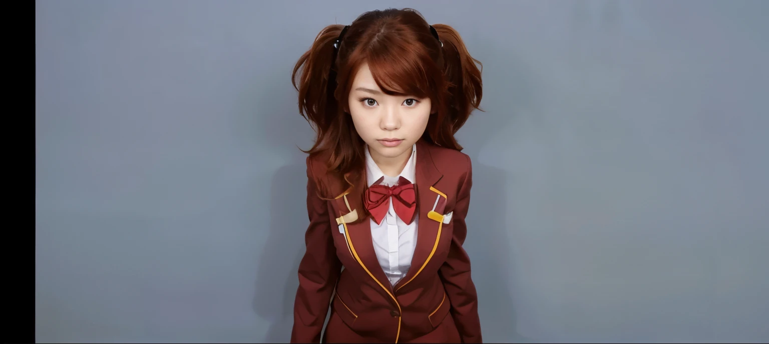 Japanese woman, brown red hair, School uniform