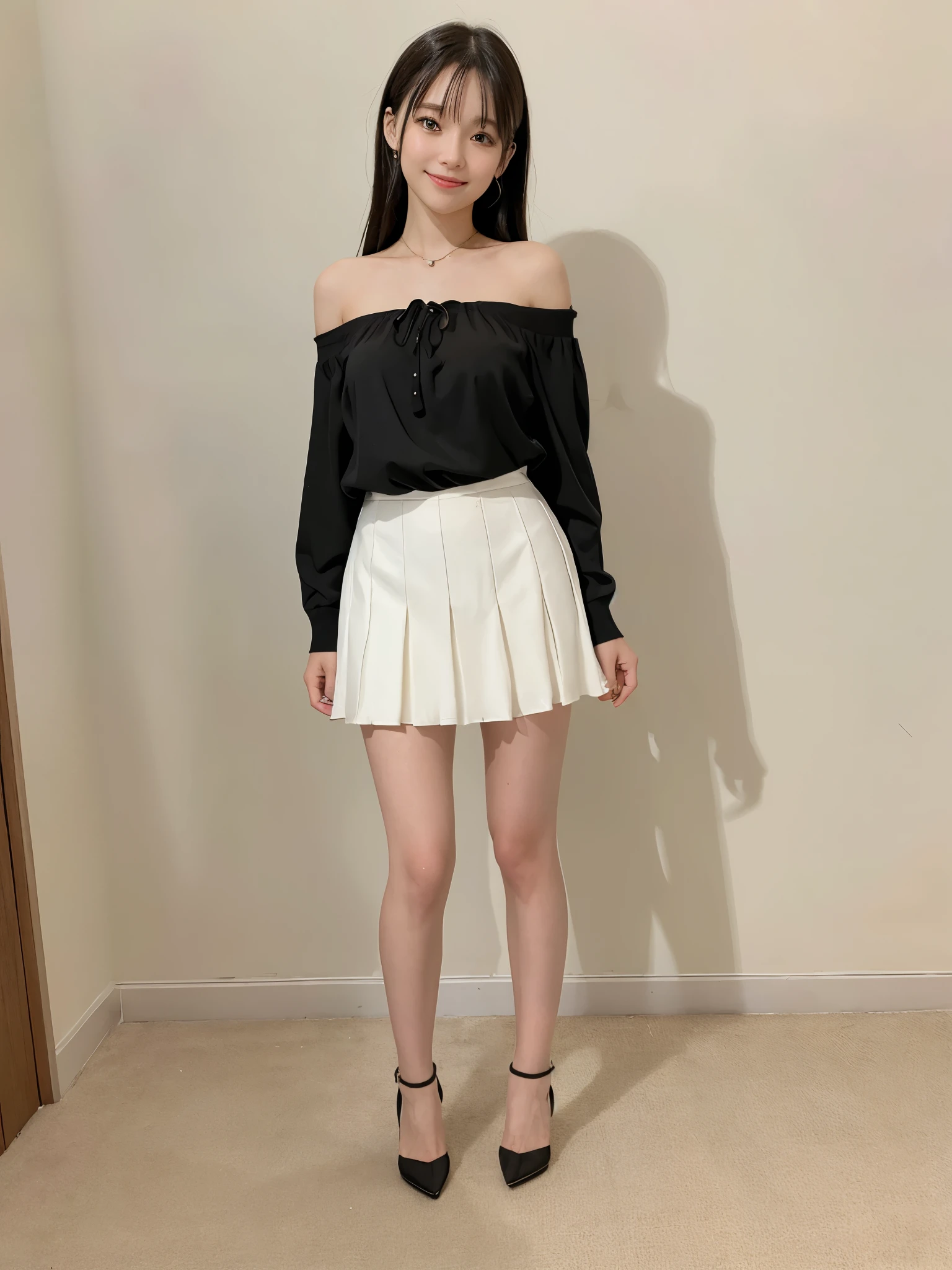 Ulsan-6500-V1.1, (Raw photo:1.2), (photorealistic), beautiful detailed girl, (pussy real: 1.4), very detailedな目と顔, beautiful detailed eyes, (Strapless blouse, flare skirt, super realistic pantyhose:1.2, black choker)、Full body Esbian、 (very affectionate smile:1.2)、huge file size, High resolution, very detailed, highest quality, [masterpiece:1.6], An illustration, very detailed, ticker, fine details, highest quality, 8K wallpaper, movie lighting, 1 girl, 17 years old, perfect body shape, cute droopy eyes beautiful big eyes、Pieck finger, ((muste piece)), best quality, 1 girl, eye shadow, upper body whole body, People photography, ((full body shot:1.6))、
