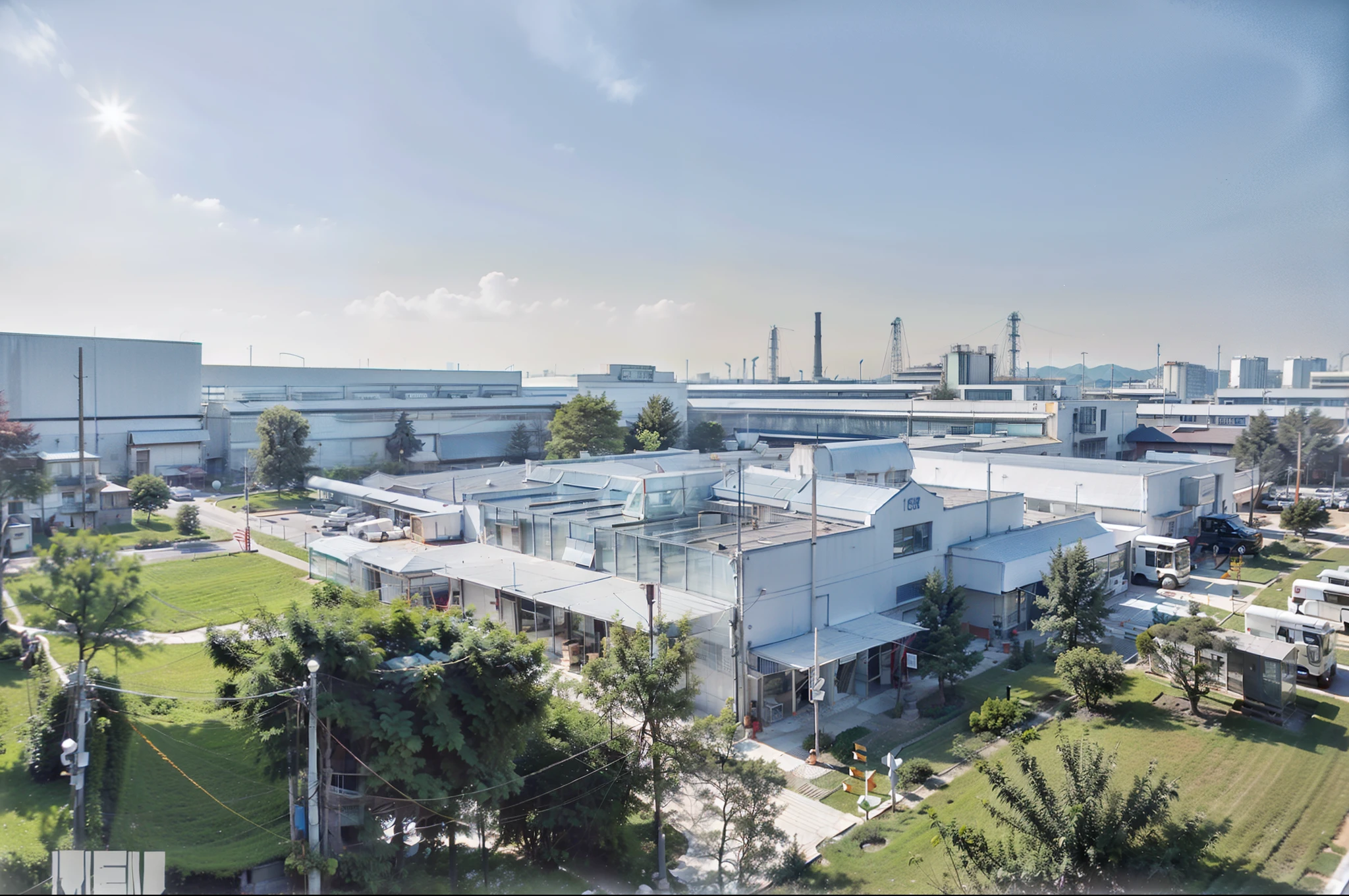Large-scale factory buildings, factory buildings, outdoor factories, sunshine, photorealistic, realistic, facade corners, high definition, 8K focus 4k, high definition aesthetics