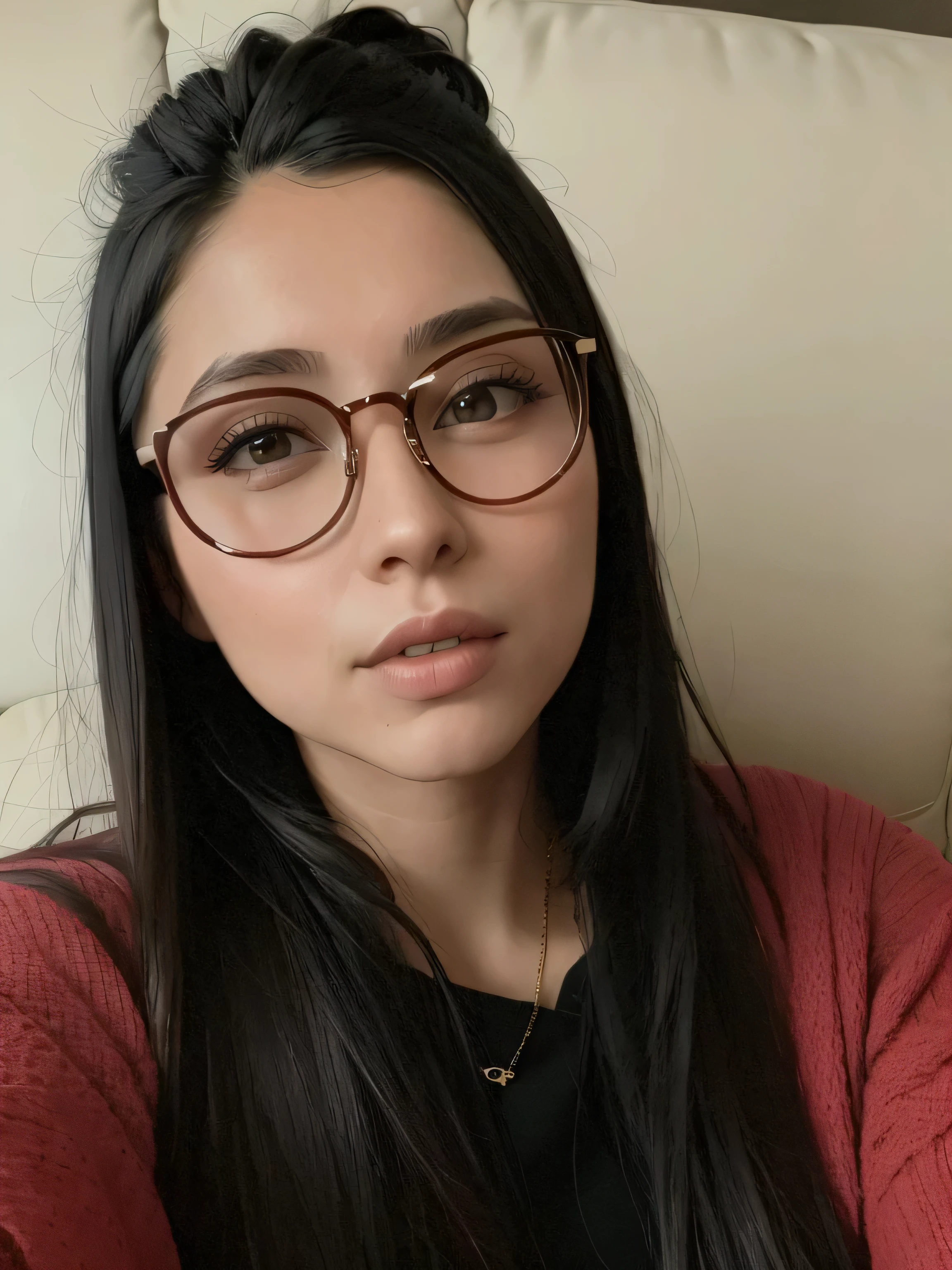 there is a woman with glasses sitting on a sofa, 28 ans, 27 ans, 29 ans, 32 ans, 38 ans, 23 ans, 2 4 ans, femme de 30 ans, femme de 3 0 ans, photo de profil professionnel, 3 6 ans, 22 ans, avec des lunettes