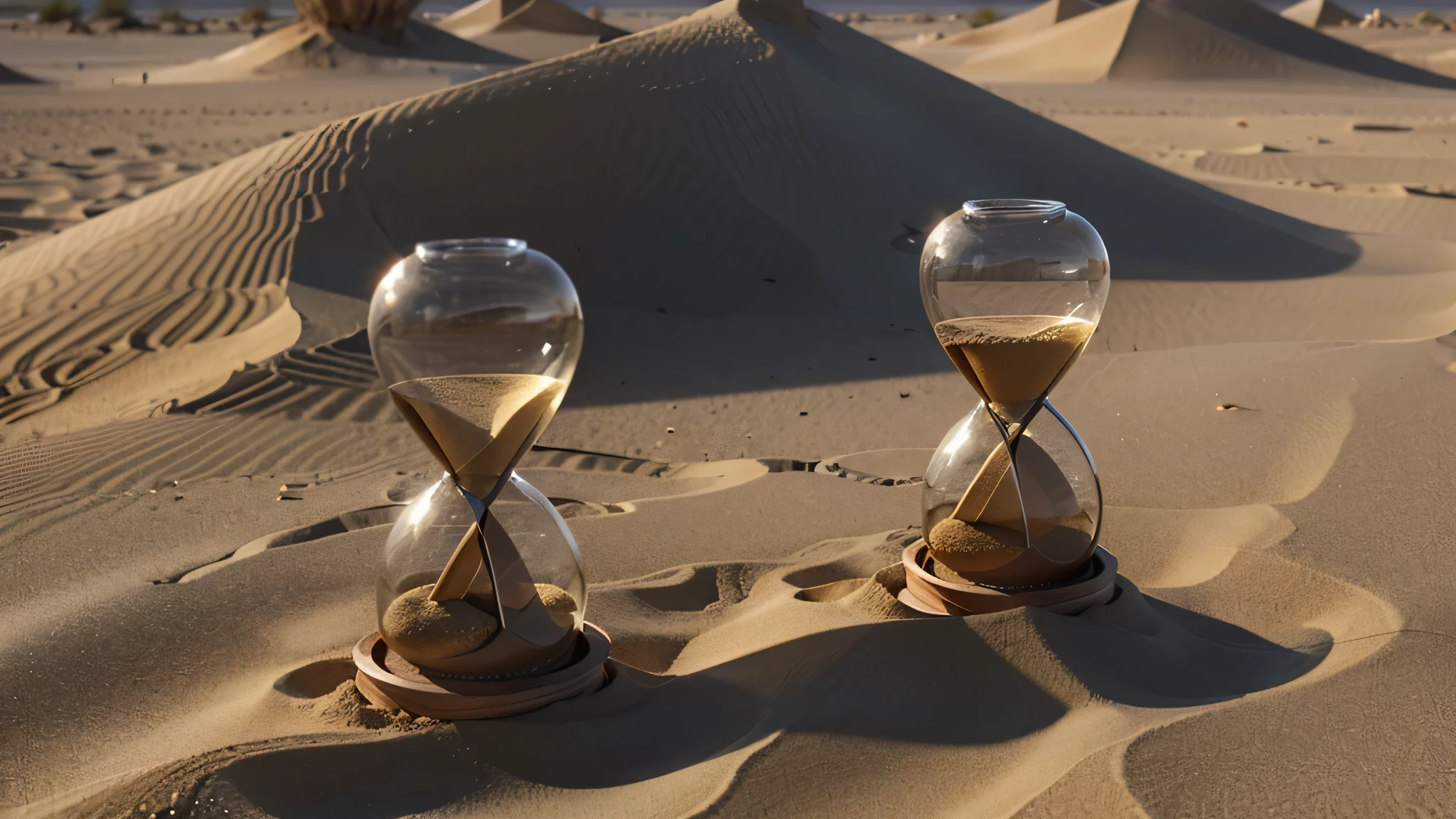 An hourglass with the sand flowing, illustrating the ongoing nature of habit formation and the importance of consistency.