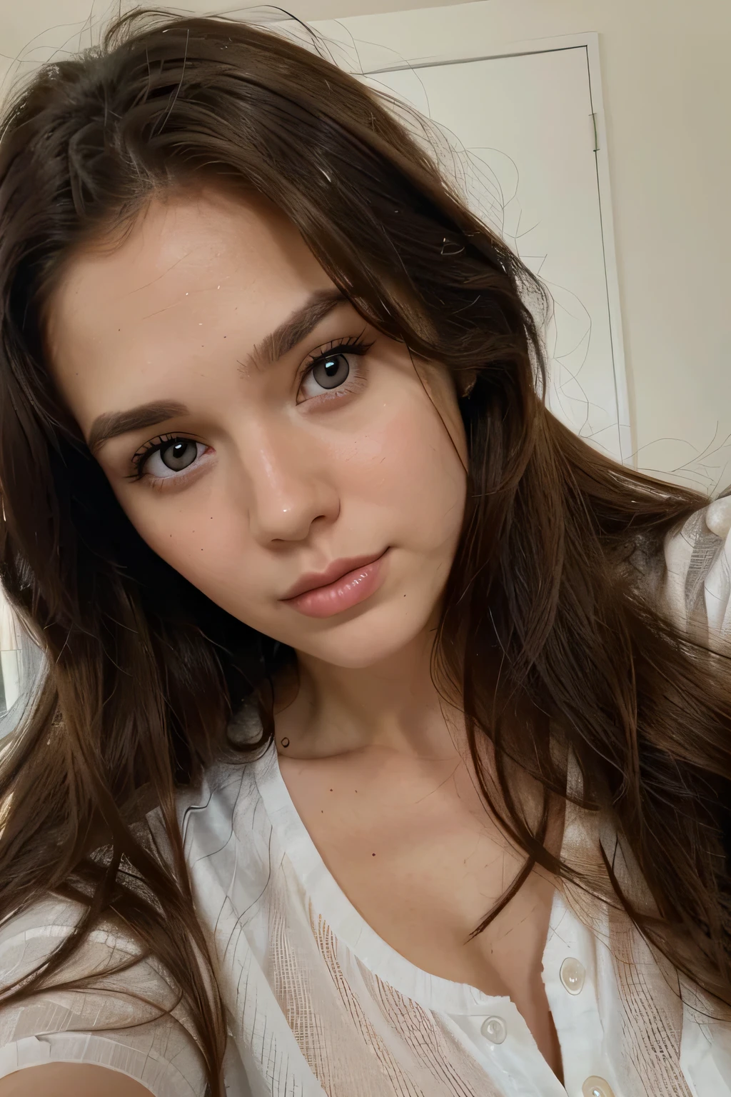 Selfie, brunette woman with brown eyes and blue shirt posing for a photo, brown hair brown eyes, brown hair and brown eyes, brown hair and big eyes, brown eyes and brown hair, photo of a beautiful woman, white and attractive features, girl beautiful brown, brown hair brown eyes, young blonde woman, brown hair white woman, soft portrait photo 8k, Portrait of a beautiful model. 26 years old