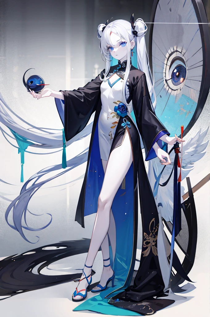 (Highest picture quality), (Master's work), (Detailed eye description), (8K wallpaper),(Detailed face description),
colorful,looking at viewer,solo,(full body:1.1),
(Jiangshi:1.4|((mecha body:1.1),detail mecha body,wet body,(mechanical wings),(giant wings:1.1),detail wings):0.5), expressionless, pale skin, blue eyes, forehead mark,
ba gua, tai chi, yin yang, claws, death,
[chinese clothes, china dress,[taoist robes, celestial being uniform]],