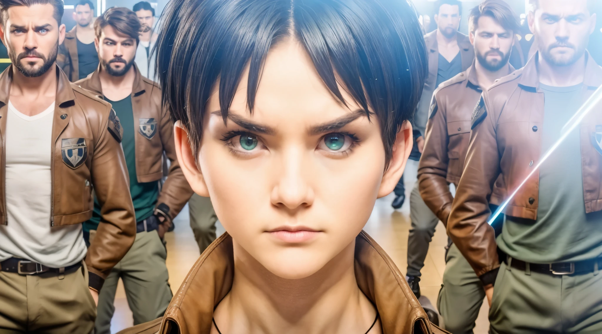 short eyelashes、glare、Strong gaze