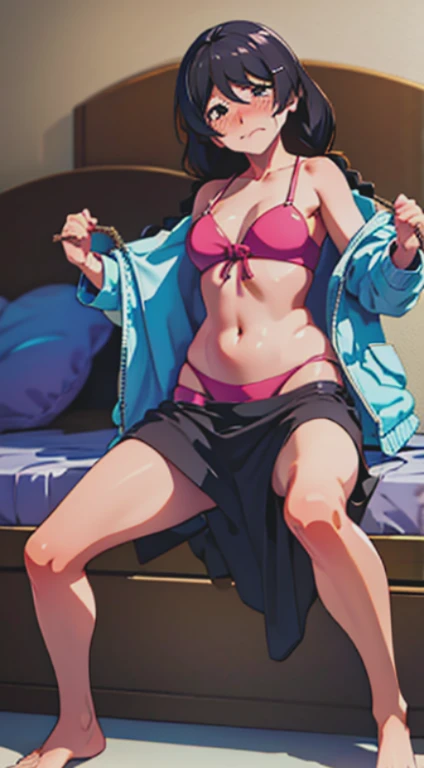 18-year-old、 (blush your nose, Naughty, half open eyes, ), [full body shot]、Plenty of love juice、pale pubic hair、full body shot,body piercing,spread your legs wide、head to toe shot、Squirting、I turned a little to the side、hips move up and down、chest moves up and down、I&#39;I&#39;m crying because it hurts、Shake your hips up and down violently、Ahegao、lower one&#39;s hips deeply、hips are on the floor、Tsubasa Hanekawa、her black hair is tied into two braids、Gracigue&#39;s chest、her body is tied with rope、chest pressure.、lying face up on the bed、roll the whites of your eyes and faint、keep your hands on your head、Standing on one leg、No modification、uncut、