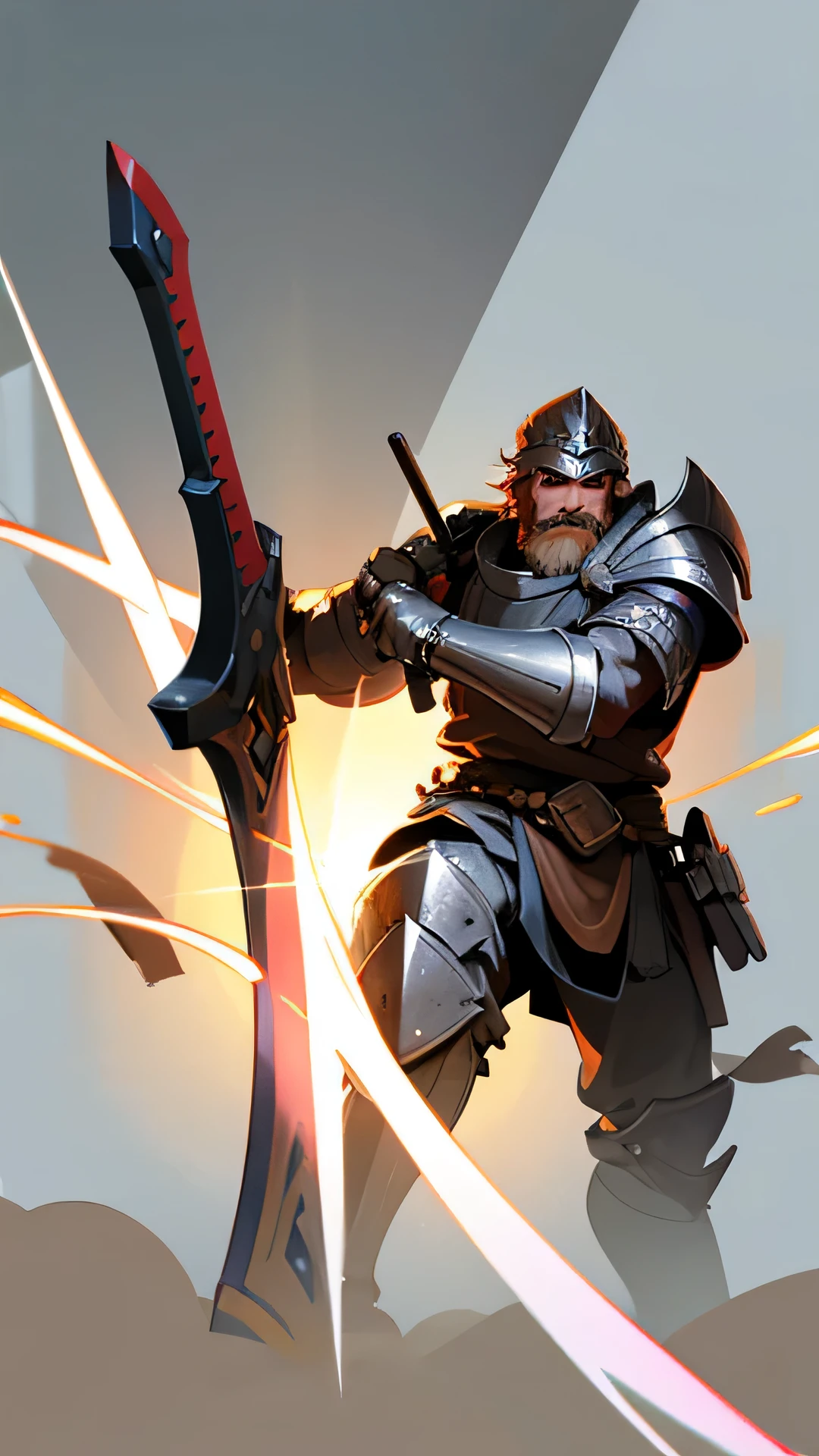 dwarf male warrior armor Heavy equipment axe stance Transparent background Breast augmentation Easy Negative