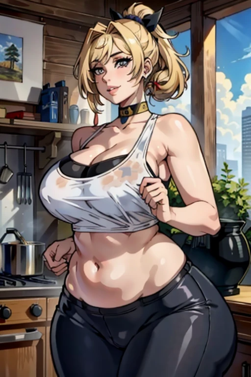 (masterpiece:1.2, best quality:1.2, beautiful, high quality, high resolution:1.1, aesthetic), detailed, Very detailed, ambient soft lighting, 4K, 1 girl, clavicle, crop top, , lips, Off the shoulders, open clothes, sleeveless, Smile, alone,Thick and tight,tulle woman,Tik,Very big,Beautiful details。girls frontline,OPPEIN,,coverage and ,revealing clothes,胸围确实Very big,Omao,,Louie,finger,camel toe,baby doll,housewife,underwear,Tsunade