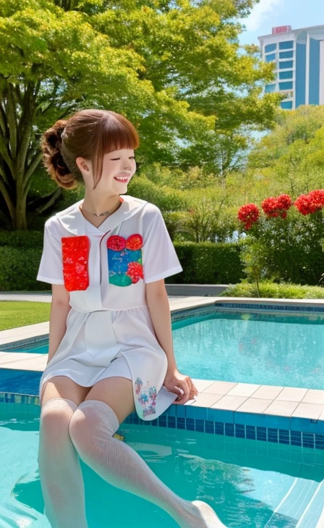 180th floor infinity pool,the tallest building in the forest,Around bonsai,Luohan Song,tulip,Roses,There were five little girls wearing openwork translucent stockings.,pout and smile,I'm shy,pinch colorful hair, 鮮やかなBright colors, colorful clothes, Cut a tattered T-shirt, Bright colorsのディテール, vibrant and dynamic, 明るくBright colors, 豊かでBright colors, 鮮やかなBright colors, 鮮やかでBright colors, vivid tones, Bright colors, vivid and vibrant,Girl frolicking naked