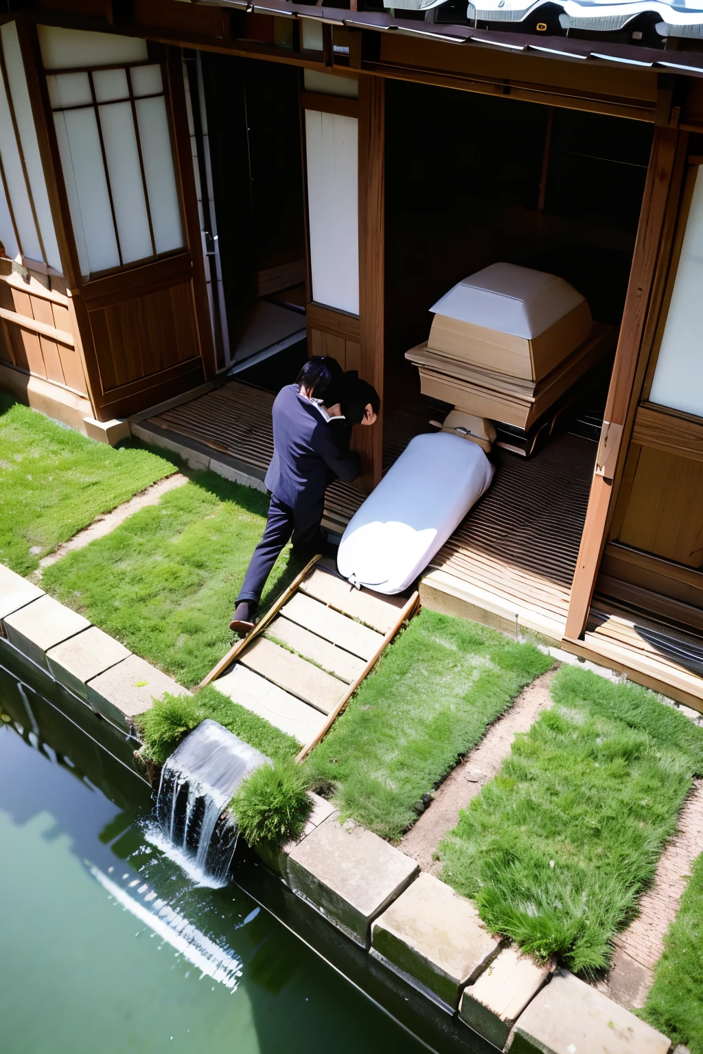 Persistent arousal syndrome、funeral、one woman、Peeing、a lot of people around、Japanese houses