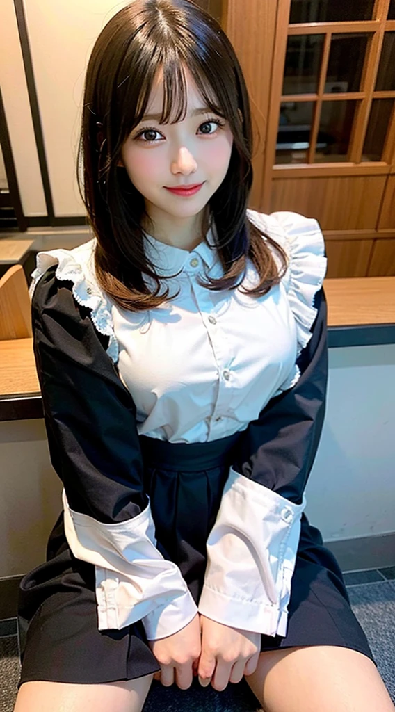 (8K, RAW photo:1.2),detailed face and eyes,最high quality, Super high resolution, very detailed ,intricate details ,muste piece ,pretty girl , soft movie-like light, hyper detail,sharp focus, high quality,Breasts out,bob cut,black haired,NSFW, smile, zettai ryouiki, skirt, sit on a chair, spread your legs, show panties、student、Panty shot