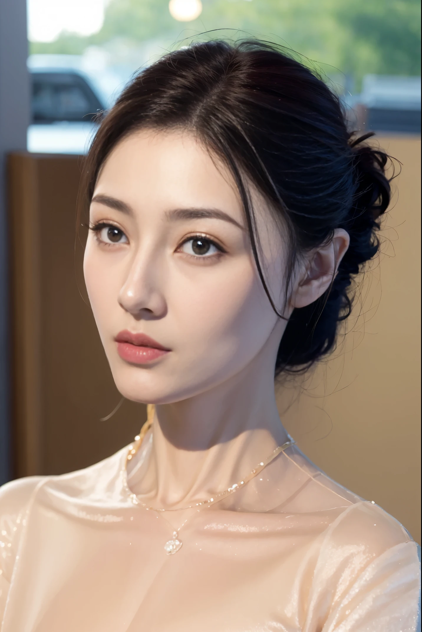 quality、ultra high resolution、(Reality:1.4)、cinematic,charming beauty, look at the audience、Detailed facial detailquisite eyes、long hair、thin、charming look、（face close-up），(cosmetic:0.3)、red lips、(Urzan-6500-v1.1:0.3)