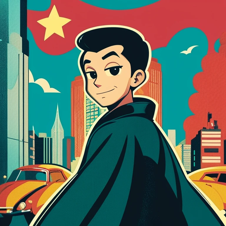 retro cartoon boy