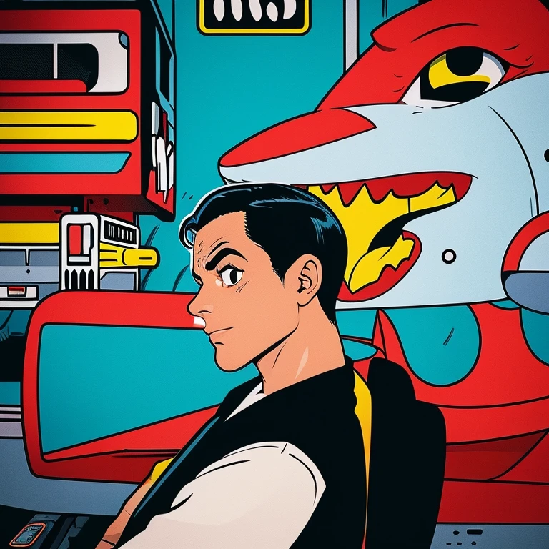 retro cartoon boy