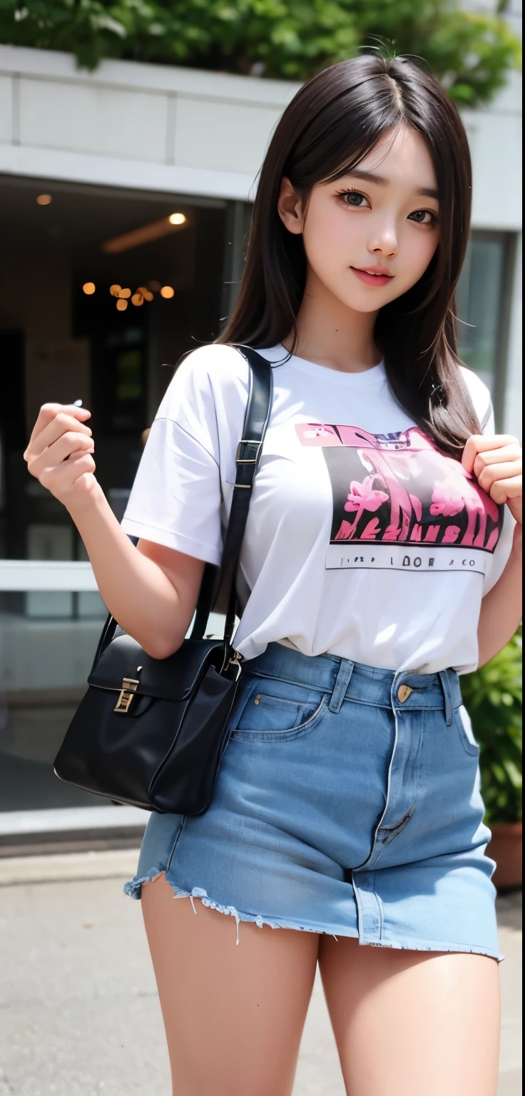 Supermodel、perfect details、high school girl、mini skirt、high school girlが3人で画面を見つめてくる　3 girls