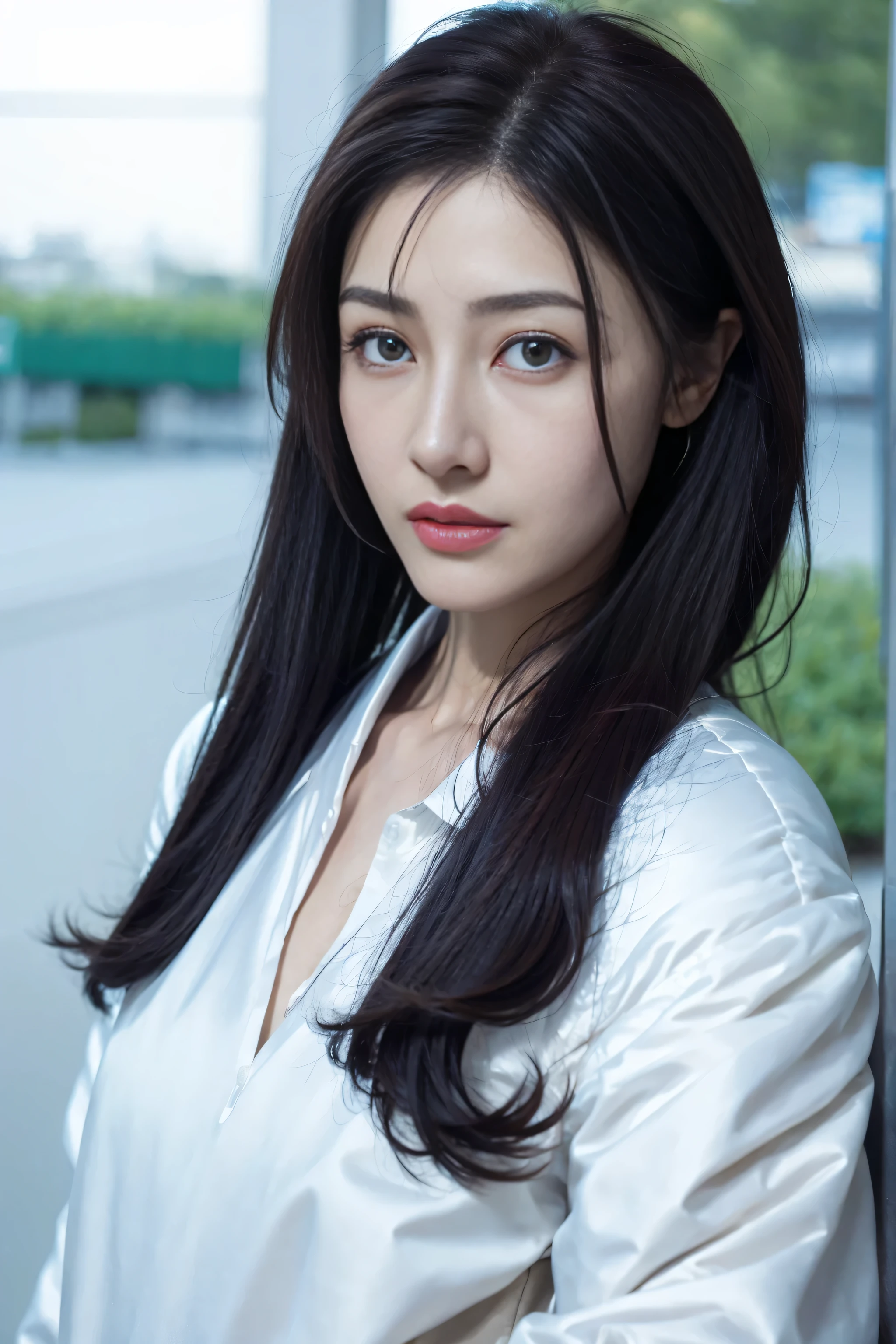 quality、ultra high resolution、(Reality:1.4)、cinematic,charming beauty, look at the audience、Facial details are delicate,Delicate eyes、long hair、thin、charming look、(face close-up),(cosmetic:0.3)、red lips、(Urzan-6500-v1.1:0.3)