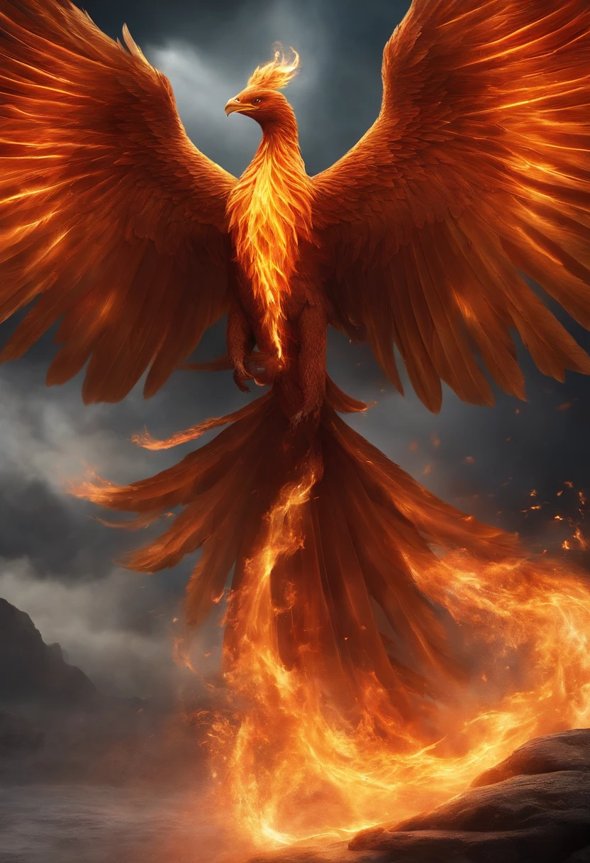a sword flaming blade glowed with intensity, The flames surged to life, forming a majestic phoenix that briefly soared before dissipating into sparks