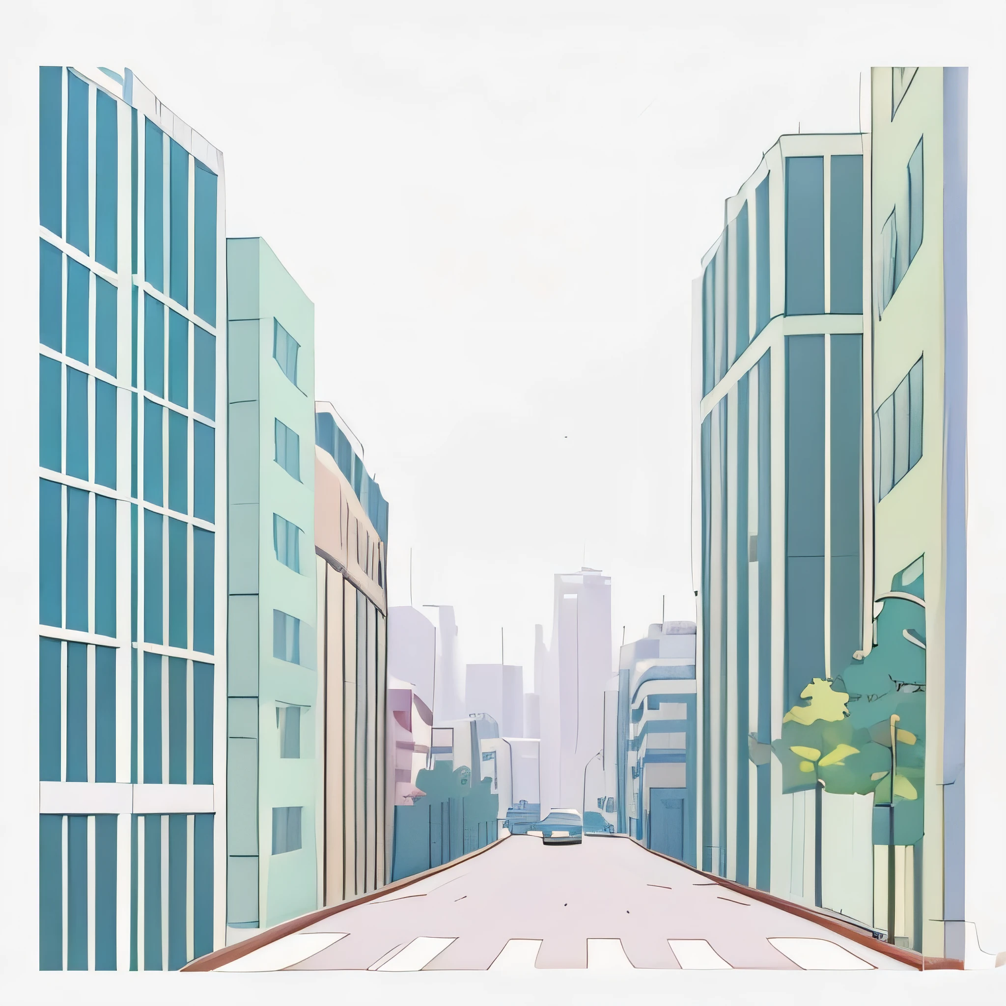 there is a picture of a city street with tall buildings, city street view background, street background, city streetscape, modern city street, day cityscape, town center background, background cityscape, city background, cityscape background, town background, city environment, mall background, wide establishing shot, city streets, flat illustration, empty metropolitan street, minimalist cartoon style, city street
