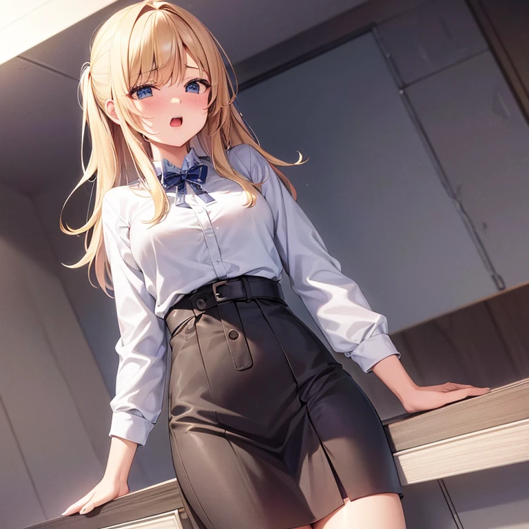 (masterpiece), Mature girl, sexy, back, Floral lace underwear, Natural light, realistic, camel toe, diffused light, written boundary depth, white skirt, vapor, (lift skirt), (urination), lively