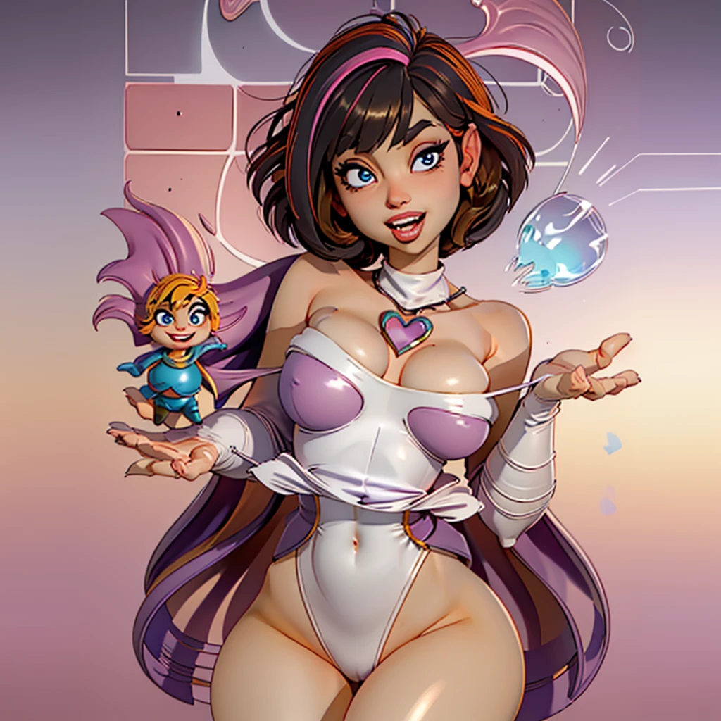 (masutepiece, top-quality、high-detail:1.4、underboob、Fascinating beauty、Add intense highlights to the eyes、Look firmly at the camera:1.4、A beautiful woman full of charm、Ideal ratio body proportions、Perfect Anatomy、Brunette Short Bob Hair、Lustrous hair、bangss:1.4、shiny bangs:1.4、lipgloss),1girl in, report, Light brown shiny hair, muffler,realisitic, looking at the viewers、Tilt your head slightly, Bright colored crystal light blue eyes, short shiny hair、 White turtleneck outfit with a hole in the center of the chest,Sexy white turtleneck knit sweater with a round hole in the middle of the chest、 s lips, lipgloss, The upper part of the body、big eye、Lashes、A little red in the face、Embarrassing)、((italian road in winter))、((short hair with big eyes、Put very strong highlights in your students、{Gigantic|Big|Huge|Mega} breasts:1.4、very Bigger breasts、gazing at viewer、Very beautiful beauty、Put your ears out、long neck、little smiling、Beautiful teeth、Open your mouth and smile、Heart-shaped pupil))、28 year old、Very cute supermodel、