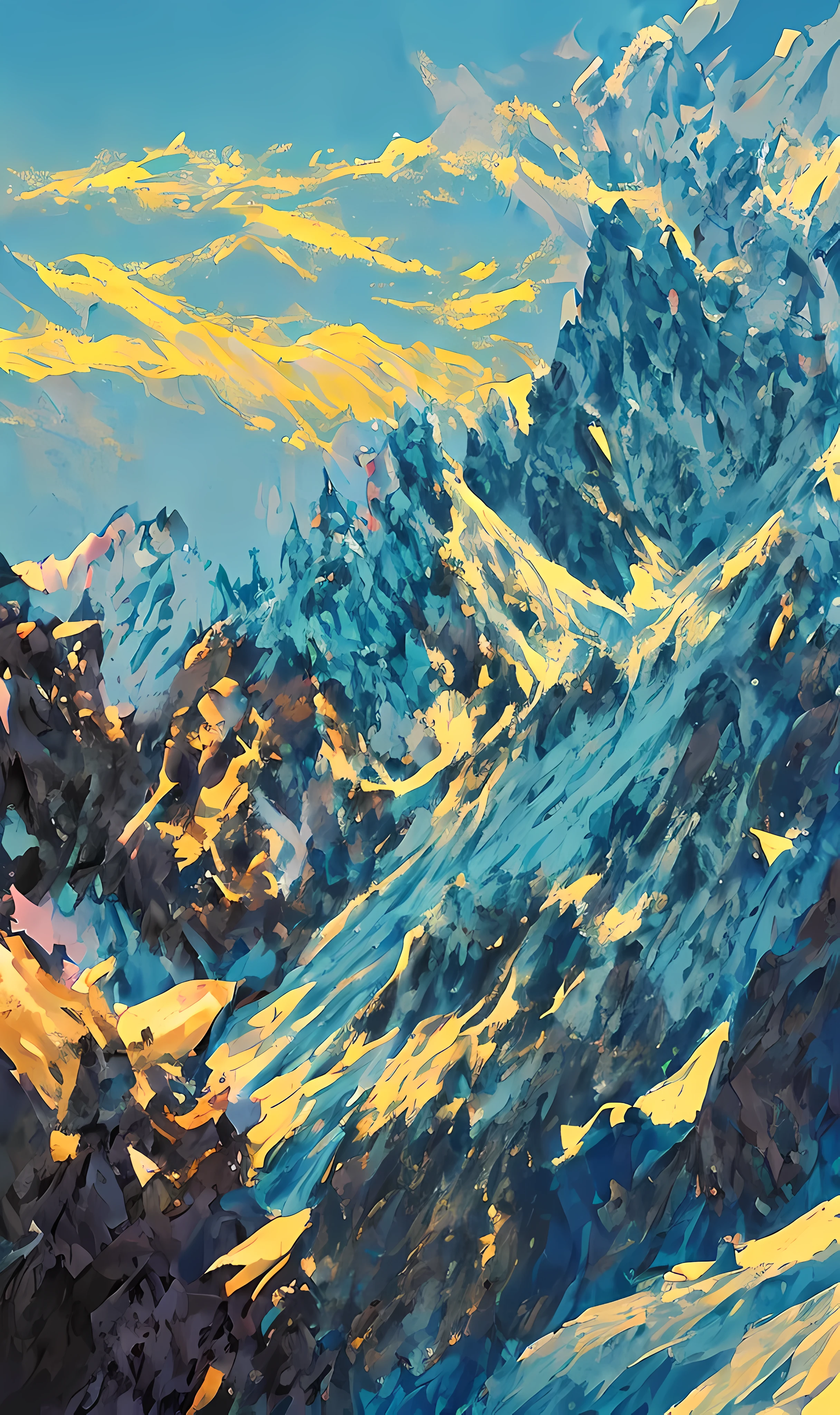 Sky and blue mountain