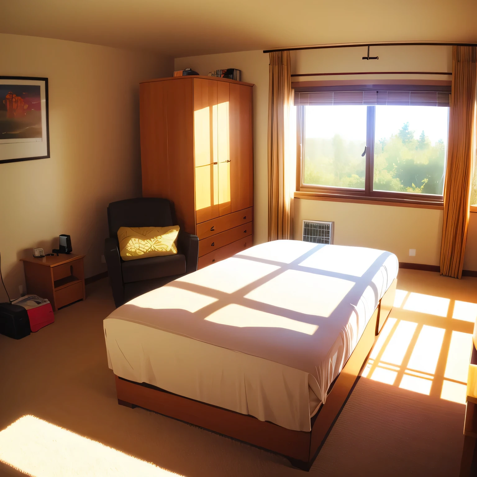 sunlight in the bedroom, cozy room