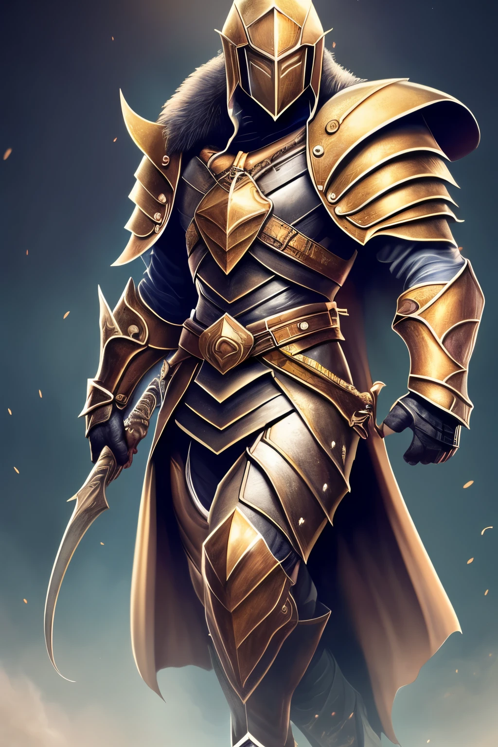 breathtaking A highly detailed digital painting of a powerful knight in armor holding a large, ornate shield in a heroic stance, extremely detailed full body knight in shiny silver armor with intricate patterns, standing in a dramatic pose, one hand holding a massive, circular shield with a glowing crest in the center . award-winning, professional, highly detailed, breathtaking shield has beautiful engraved swirls and runes, shining metal, cinematic lighting, illustration by artgerm and greg rutkowski and alphonse mucha, digital painting . award-winning, professional, highly detailed, detailed matte painting, deep color, fantastical, intricate detail, splash screen, complementary colors, fantasy concept art, 8k resolution trending on Artstation Unreal Engine 5 --auto --s2