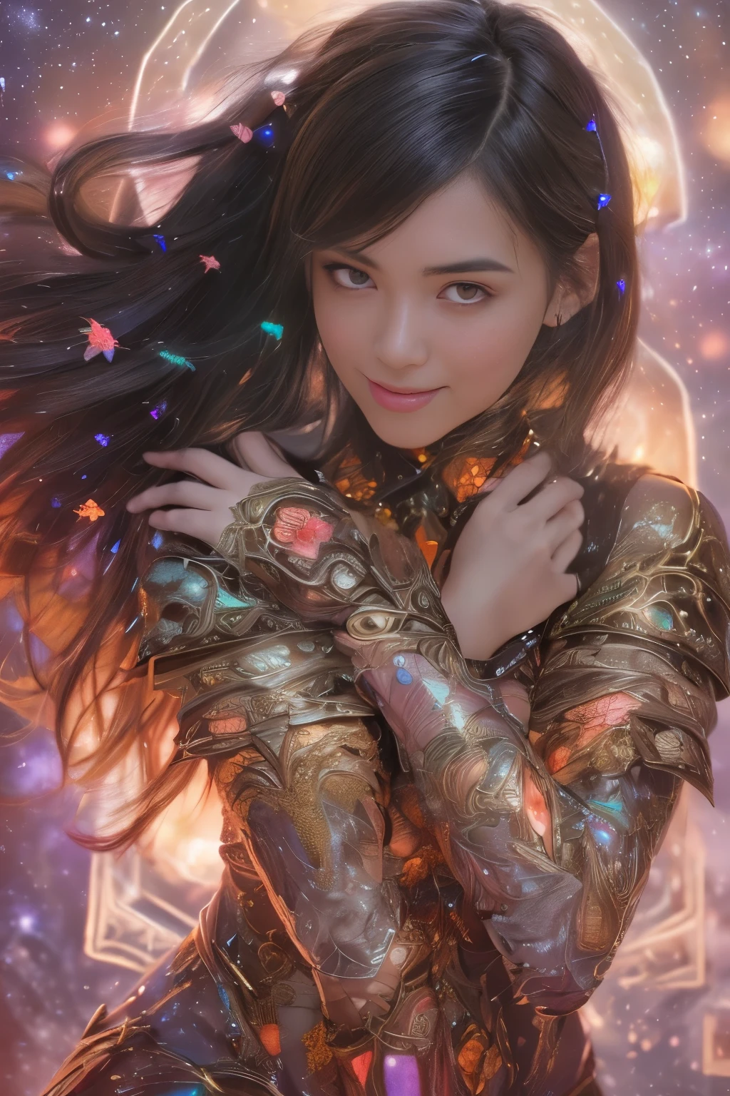 (Two beautiful teenage italian girls:1.6), Close friends, (They are hugging each other:1.2), Kiss her cheek or chest,(Detailed iridescent bodysuit with beautiful fractal or marble design:1.5), Incredible and spectacular scenes, ((High quality)), ((Detailed)), ((Fantasy)), Blue Plasma Brain, Green Plasma Body, Showing her armpits, beutiful breast, obscenity, (Lewd smile:1.2), coarse, Obscene, (Immoral:1.2), Lachish, (small breasts with beautiful raised pink areolas,,,:1.5), (Cameltoe), (Expression of ecstasy:1.2), Photorealistic, Official art, Unity 8K Wall , 8K Portrait, Best Quality, Very high resolution, (Incredibly beautiful nature background:1.6), (18 years old:1.5), (Sexy and glamorous:1.1), (A coquettish expression:1.6), (seductively smiling:1.6), (erotic posing:1.9), (Model Posing:1.8), Beautiful seductive face, Portrait, (Thick eyebrows:1.4), (Big scarlet eyes:1.6), Beautiful eyes with fine symmetry, (Ultra detailed eyes:1.4),(Highly detailed face and eyes:1.7), (High-resolution red-eye:1.8), Intimate face, (ultra detailed skin texture:1.4), White skin, pale skin, Perfect Anatomy, Thin, (Beautiful toned body:1.5), Highly detailed hair, (Moist skin:1.2), No makeup, (dark circles:1.1), Good anatomy, Focus Face, good-looking, (Emilia Clark:0.6) (Emma watson:0.3),(Jennifer Connelly:0.4), Elegant face, Nice, (A delicately crafted necklace is wrapped around her neck...), (Bioluminescence with brilliant brilliance:1.4), (Luminous magic circle:1.5), Ruins of an ancient castle, Shining majestic cloud masses and sky, lightning bolt, Epic Realistic, (Greg Rutkowski:0.8), (teal and orange:0.4), (Art Station:1.5), Cinematic, (NSFW:1.2), Hyper Detailed, Dramatic light, (Intricate details:1.1), Beautiful black hair, (Wearing a gauntlet with a dense and very beautiful design decorated with jewels:1.1), Small chest, Galaxy, (nebulas:1.6), The Dark Knight, Fully armored body focus