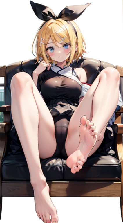 Kagamine Rin is、very large areola、、Holding your feet with your hands、hold one's leg with one's hand、hold my leg with your hand、hand position is foot、hold foot、spread legs中、foot grip、spread legs、open your legs、open the thighs、横にopen your legs、Transparent、Transparency of clothes
