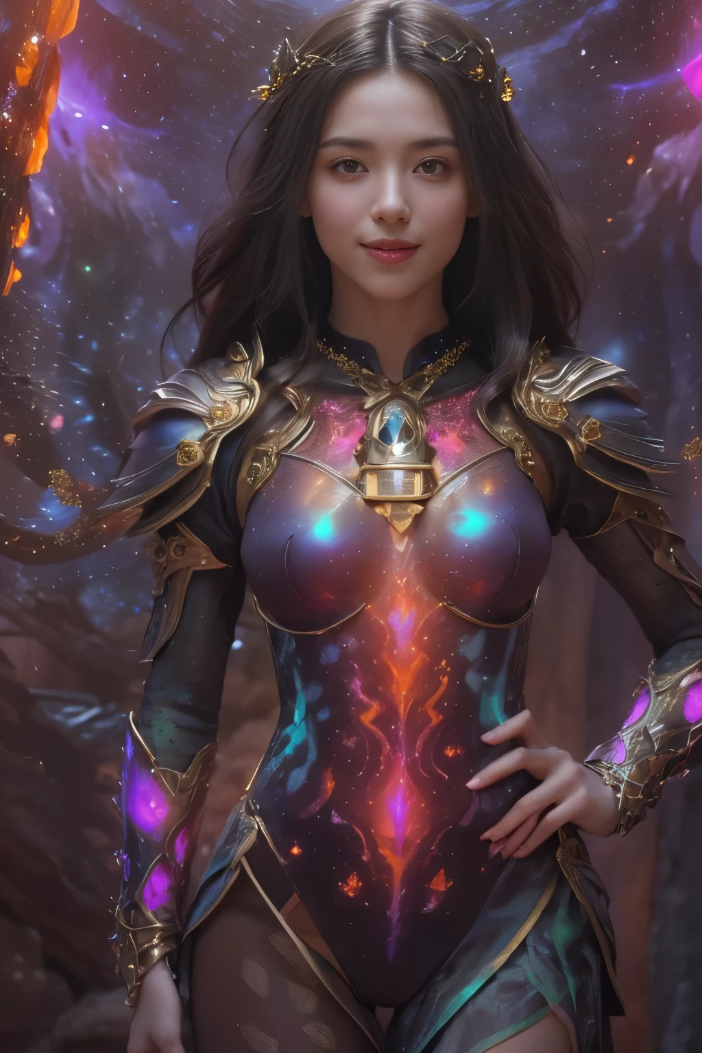 (Two beautiful teenage italian girls:1.6), Close friends, (They are hugging each other:1.2), Kiss her cheek or chest,(Detailed iridescent bodysuit with beautiful fractal or marble design:1.5), Incredible and spectacular scenes, ((High quality)), ((Detailed)), ((Fantasy)), Blue Plasma Brain, Green Plasma Body, Showing her armpits, beutiful breast,  obscenity, (Lewd smile:1.2), coarse, Obscene,  (Immoral:1.2), Lachish, (small breasts with beautiful raised pink areolas,,,:1.5), (Cameltoe), (Expression of ecstasy:1.2), Photorealistic, Official art, Unity 8K Wall , 8K Portrait, Best Quality, Very high resolution, (Incredibly beautiful nature background:1.6), (18 years old:1.5), (Sexy and glamorous:1.1), (A coquettish expression:1.6), (seductively smiling:1.6),  (erotic posing:1.9), (Model Posing:1.8), Beautiful seductive face, Portrait, (Thick eyebrows:1.4), (Big scarlet eyes:1.6), Beautiful eyes with fine symmetry, (Ultra detailed eyes:1.4),(Highly detailed face and eyes:1.7), (High-resolution red-eye:1.8), Intimate face, (ultra detailed skin texture:1.4), White skin, pale skin, Perfect Anatomy, Thin, (Beautiful toned body:1.5), Highly detailed hair,  (Moist skin:1.2), No makeup, (dark circles:1.1), Good anatomy, Focus Face, good-looking, (Emilia Clark:0.6) (Emma watson:0.3),(Jennifer Connelly:0.4),  Elegant face, Nice,  (A delicately crafted necklace is wrapped around her neck...), (Bioluminescence with brilliant brilliance:1.4), (Luminous magic circle:1.5), Ruins of an ancient castle, Shining majestic cloud masses and sky, lightning bolt, Epic Realistic, (Greg Rutkowski:0.8), (teal and orange:0.4), (Art Station:1.5), Cinematic, (NSFW:1.2),  Hyper Detailed, Dramatic light, (Intricate details:1.1), Beautiful black hair,　(Wearing a gauntlet with a dense and very beautiful design decorated with jewels:1.1), Small chest, Galaxy, (nebulas:1.6), The Dark Knight, Fully armored body focus