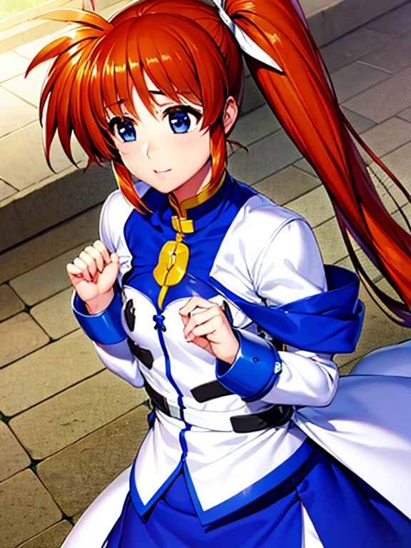Super high quality、3Dimage:1.5、Nanoha、solo、(highest quality:1.2),highly detailed face, (Magical Girl Lyrical Nanoha), one girl、null、long hair, blue eyes, brown hair, hair ribbon, (side ponytail:1.5), white ribbon,break magical girl, Jacket, collar, puffy sleeves, long sleeve, white jacket,a little blue, Nagai skirt、Highly detailed CG, (perfect hands, perfect anatomy),whole、Front view、solo、best pictures, soft light,8Ｋimage、nude、Becoming a Fool、masturbate、climax
