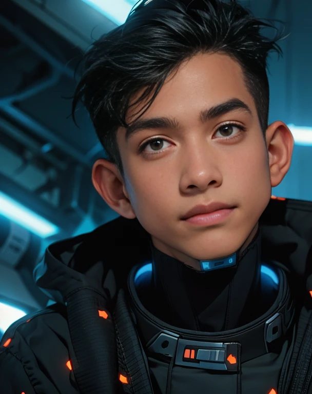 Cyberpunk Style, 1 male, malay, malaysia, malaysian, background neon, kuala lumpur, dark skin