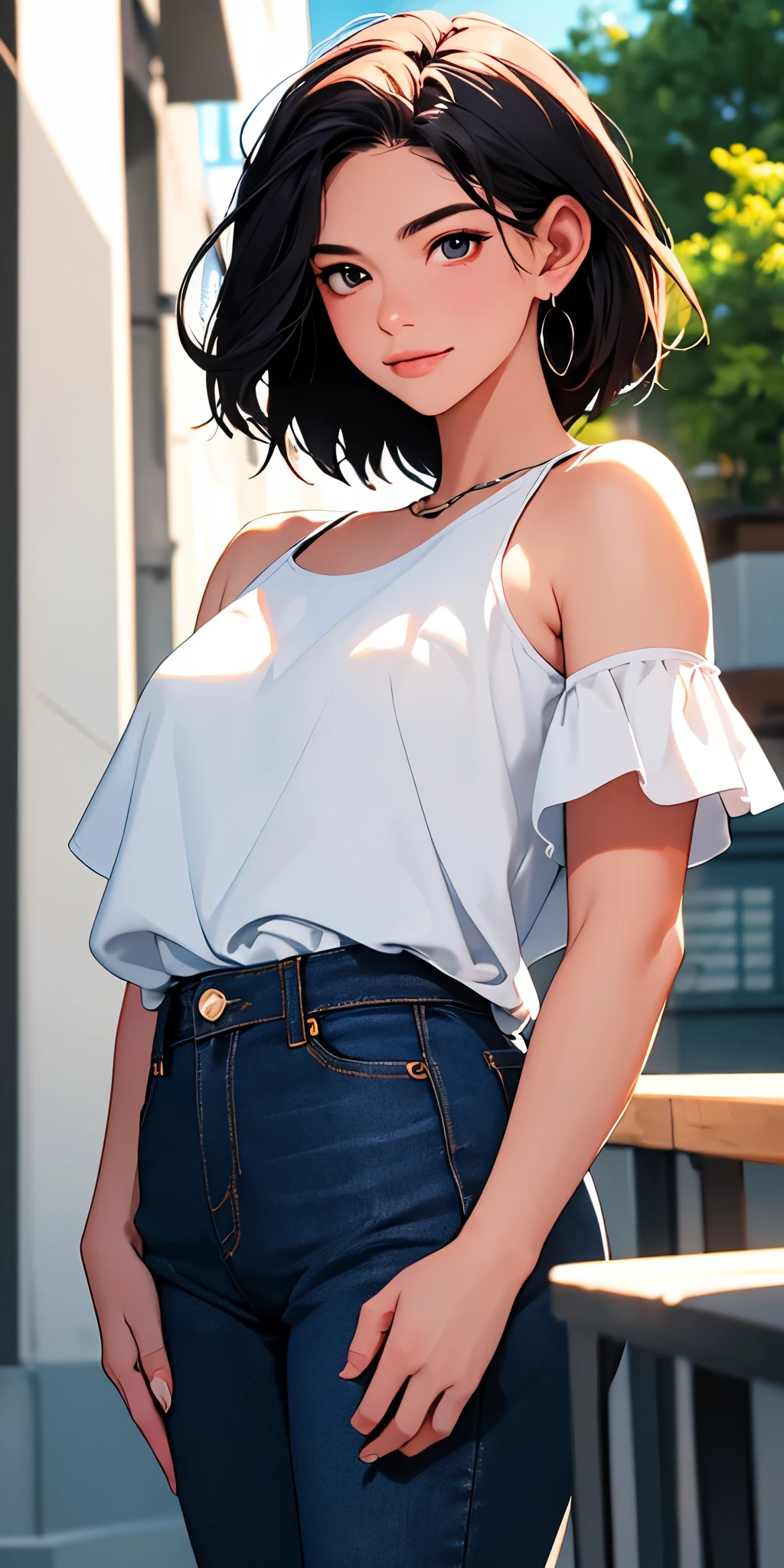 (Sayuri, Realistic), (Sitting, Open Legs, Crotch, Inner Thighs, Hide, Put Your Hands), (Lingerie, (side-tie panties), Thin, Sheer, Pink, Cotton Material), (Masterpiece: 1.2, Best Quality, Intricate Detail, Super Detail, Photorealistic, Ultra High Quality, Super Resolution, Best Shadow, Best Lighting, 8K), Cleavage, Lovely Hips, Detailed Face: 1.2, Gentle smile, Sunlight through the trees, Sunlight through the trees, soft lighting, colorful