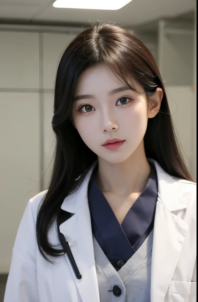 亚洲Beauty,facing the camera,HD,Beauty,冷艳的Beauty,Medical room,science and technology,white coat