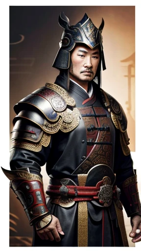 oriental、man in ancient chinese armor、Ancient Chinese man wearing a leather helmet、three kingdom、multiple warlords、highest quality、masterpiece、ultra high resolution、(realistic:1.4)、Game Posters、Clear and beautiful image quality、