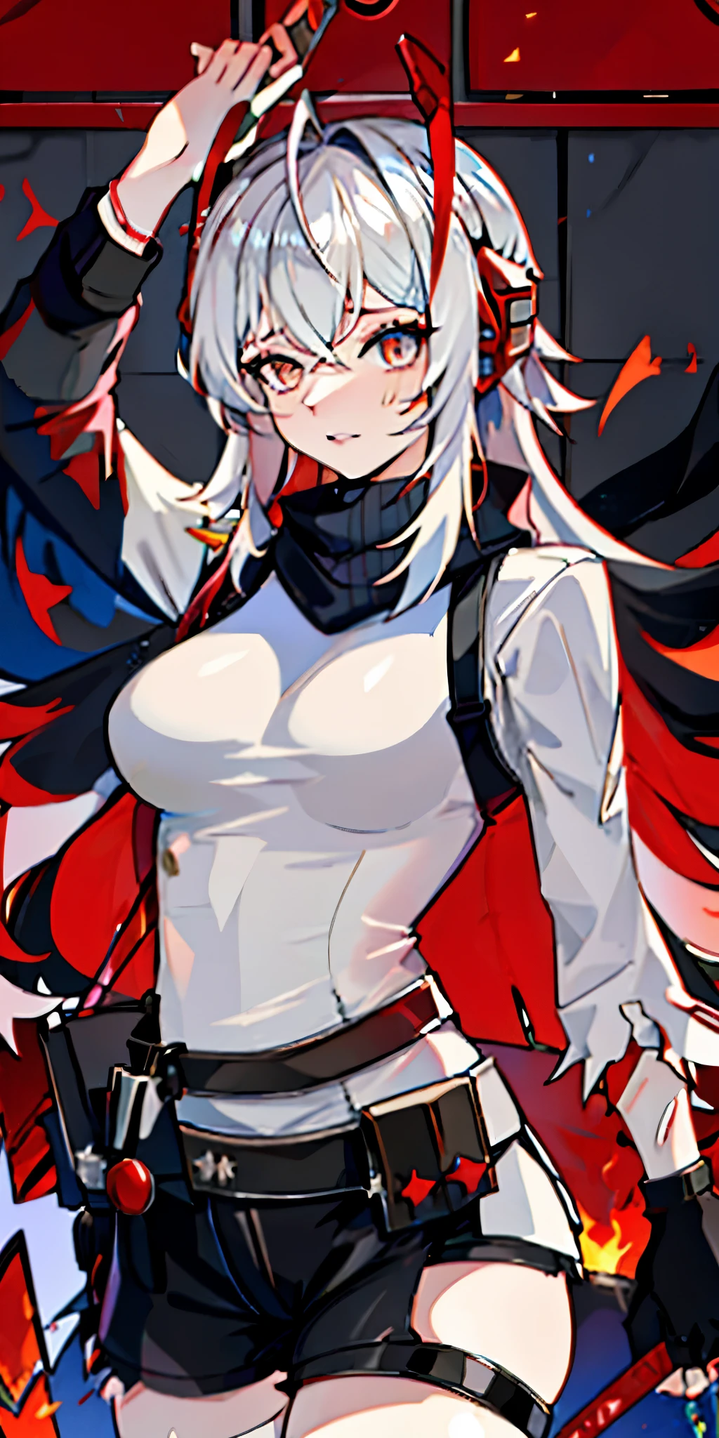 "Please please,Don't come near me"(In front of him is a woman who can control fire,Her body is wrapped in flames)