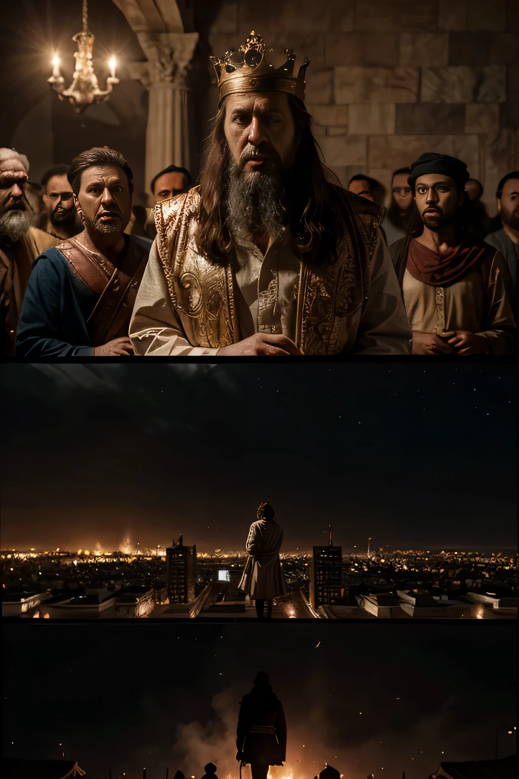 A scene illustrating God warning King Solomon about the consequences of his actions, ultra detalhado, ultra detalhado background, 8k