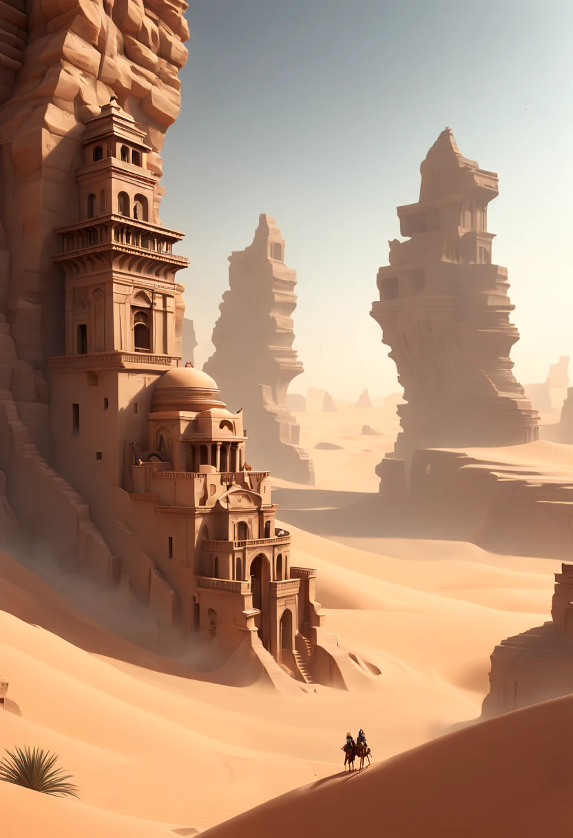 Desert Canyon, (mirage:1.4), , delusion, Fantasy, enhance, intricate, (best quality, masterpiece, Representative work, official art, Professional, unity 8k wallpaper:1.3)