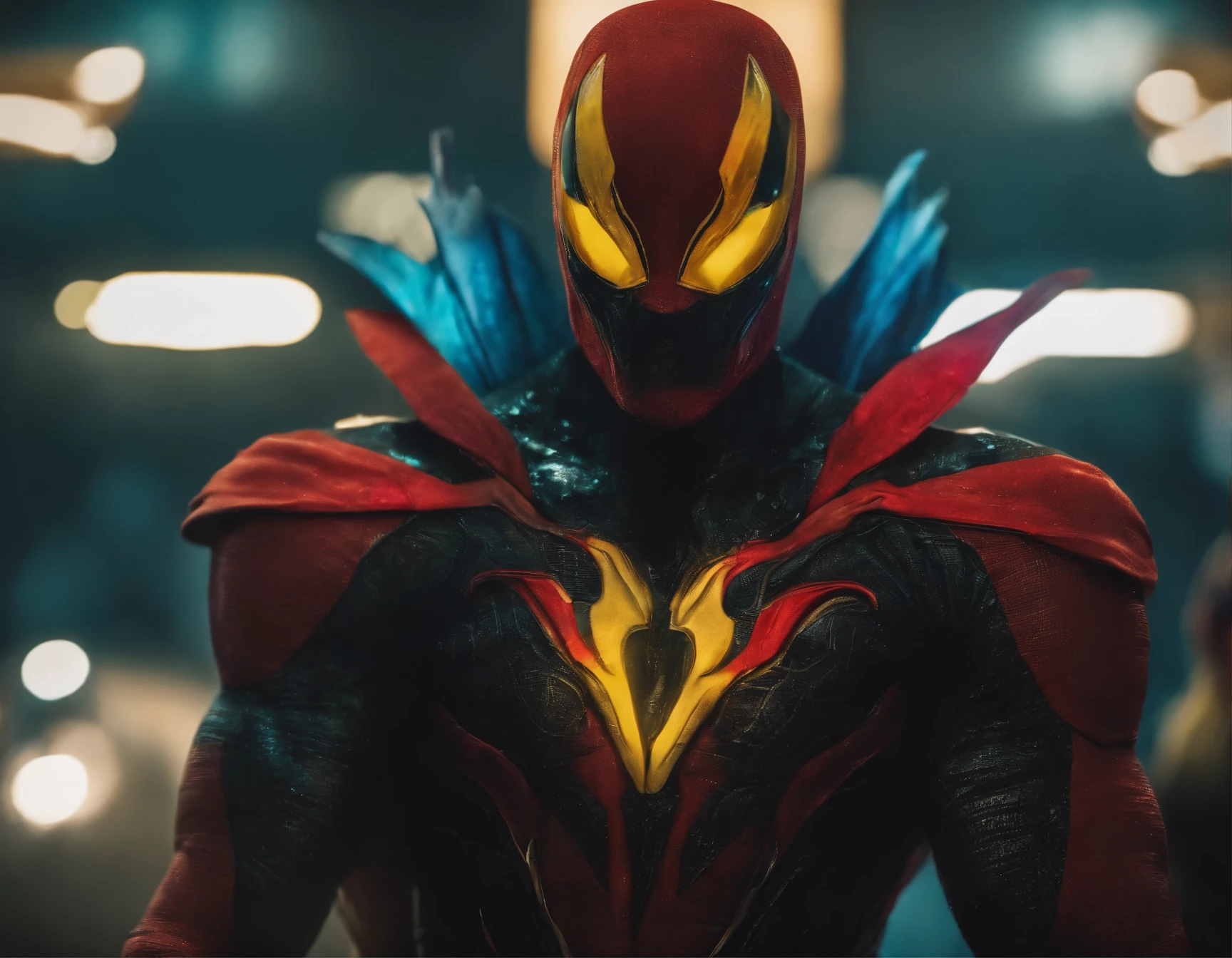 a close up of a picture of a colorful creature with a glowing face, vibrant fan art, venom, dan mumford. 8 k octane render, dan mumford. octane render, symbiote, venom symbiote, venomized, 8k high quality detailed art, official artwork hdr, high detailed official artwork, official artwork, 8k stunning artwork, album art