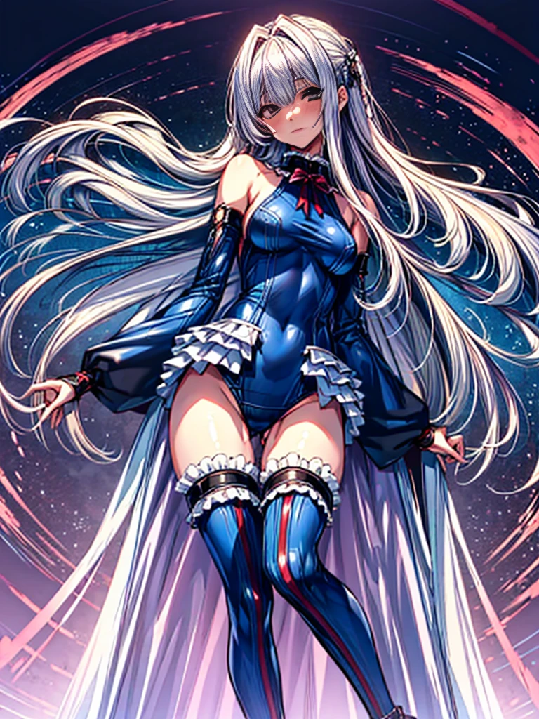 1girl in, ( (digital) ( ), medium breasts, (fril swimsuit, thighs thighs thighs thighs, Detached sleeves)) , Best Quality, marierose,、Hypnorola
Eyes in the sky、1girl in,Emotionless facial expressions,,(Inside the base:1.4),dark aura