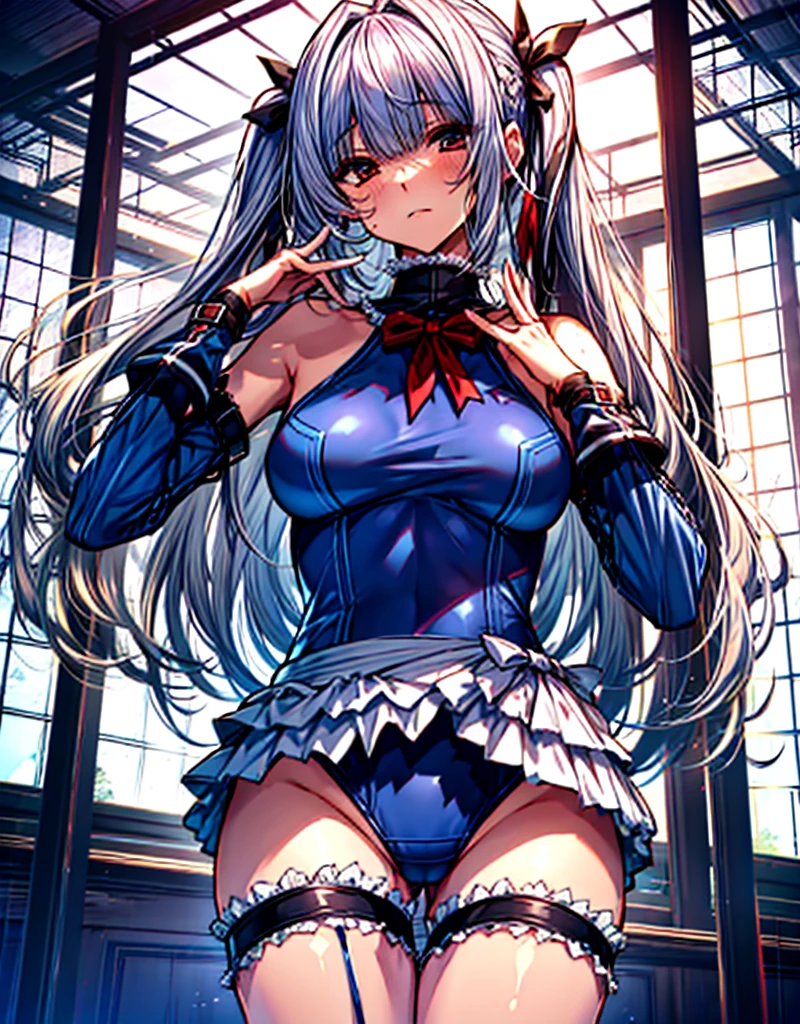 1girl in, ( (digital) ( ), medium breasts, (fril swimsuit, thighs thighs thighs thighs, Detached sleeves)) , Best Quality, marierose,、Hypnorola
Eyes in the sky、1girl in,Emotionless facial expressions,,(Inside the base:1.4),dark aura