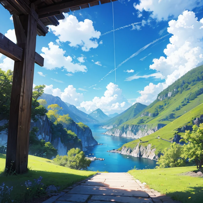 landscape、blue sky