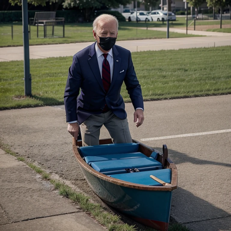 Joe biden punting a child