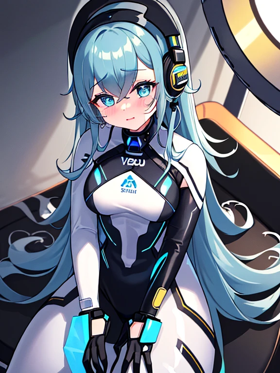 (Equestrian machine):1.3、乗馬マシーンにstraddle、straddle:1.3,Tubes and cables、holds the smartphone in her hand、(Interior of white cyberpunk futuristic space station)、1 girl、solo、full body painting、chest、Sweat、tears、heart-shaped pupil、Ahegao、Steamed body、(blue and black bodysuit):1.2、(Futuristic latex bodysuit space suit):1.1,headphone、V arm、(blush:1.3)