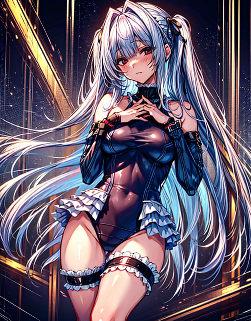 1girl in, ( (digital) ( ), medium breasts, (fril swimsuit, thighs thighs thighs thighs, Detached sleeves)) , Best Quality, marierose,、Hypnorola
Eyes in the sky、1girl in,Emotionless facial expressions,,(Inside the base:1.4),dark aura